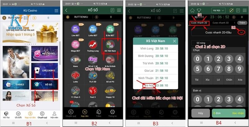 Hướng dẫn chơi xổ số Kubet88 bằng giao diện điện thoại 